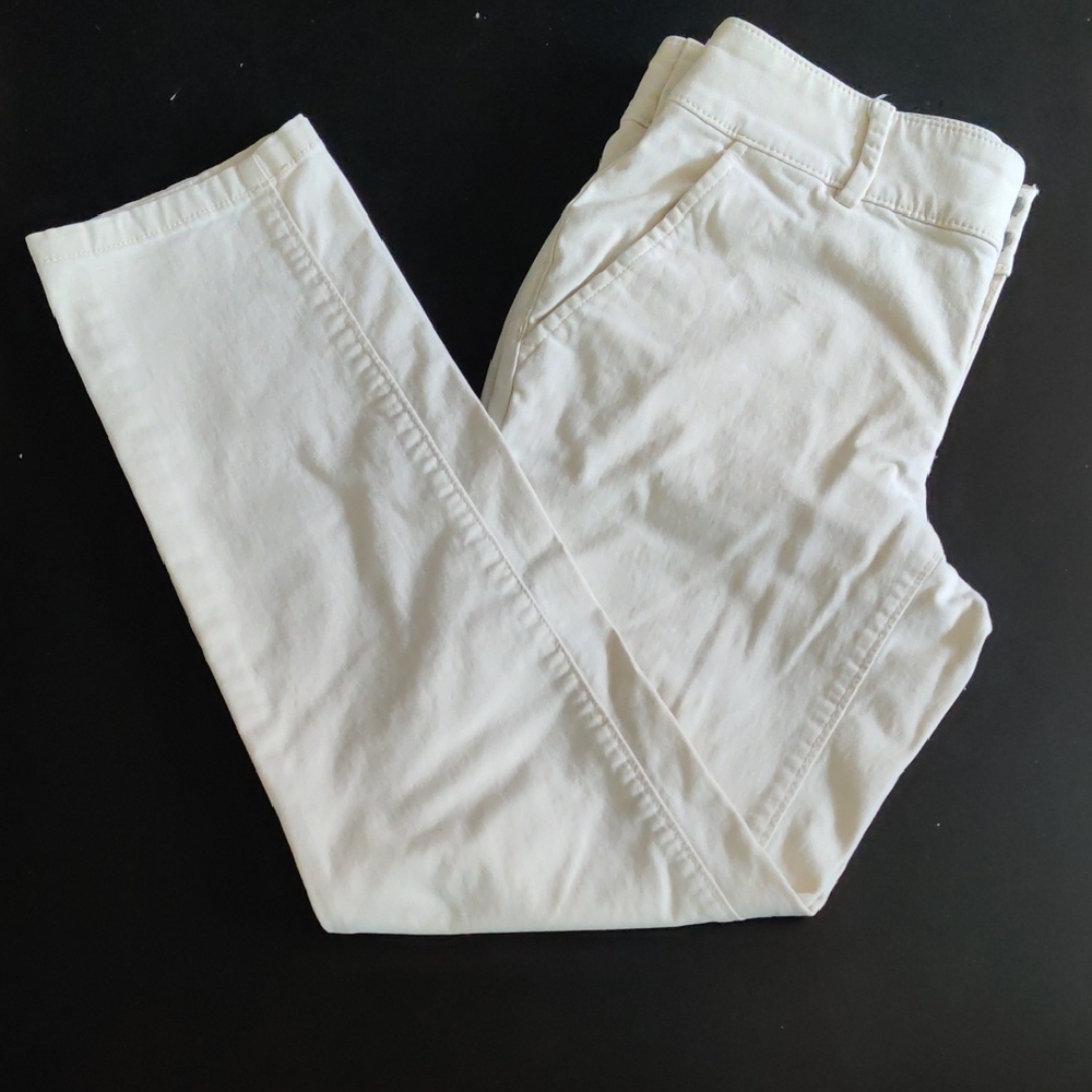 LOFT Cream Straight Leg Boyfriend Chino